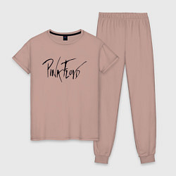 Пижама хлопковая женская Pink Floyd, цвет: пыльно-розовый