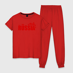 Пижама хлопковая женская Russia, цвет: красный
