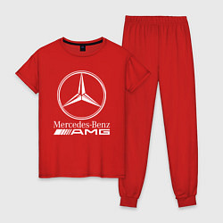 Пижама хлопковая женская MERCEDES-BENZ AMG, цвет: красный