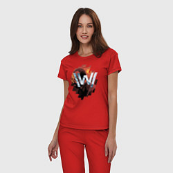 Пижама хлопковая женская Bernard Low Westworld, цвет: красный — фото 2