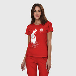Пижама хлопковая женская Queen, цвет: красный — фото 2