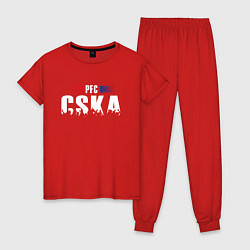 Пижама хлопковая женская PFC CSKA, цвет: красный