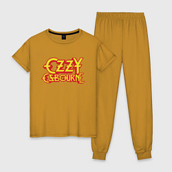 Пижама хлопковая женская Ozzy Osbourne, цвет: горчичный