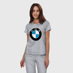 Пижама хлопковая женская BMW, цвет: меланж — фото 2