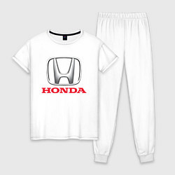 Пижама хлопковая женская HONDA, цвет: белый