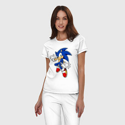 Пижама хлопковая женская Sonic, цвет: белый — фото 2