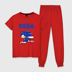 Пижама хлопковая женская SEGA, цвет: красный