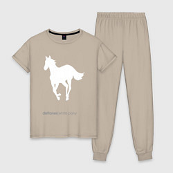 Пижама хлопковая женская White Pony, цвет: миндальный