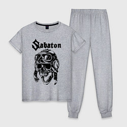 Пижама хлопковая женская Sabaton, цвет: меланж
