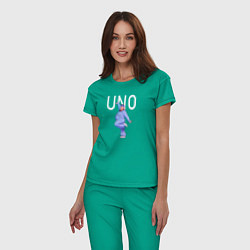 Пижама хлопковая женская Little Big: UNO, цвет: зеленый — фото 2