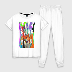 Пижама хлопковая женская Bjork, цвет: белый