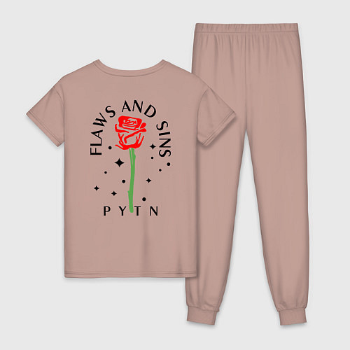 Женская пижама Тиктокер Пейтон / Пыльно-розовый – фото 2