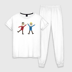 Пижама хлопковая женская ТЕРЕНС И ФИЛИП, цвет: белый
