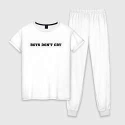Пижама хлопковая женская BOYS DON'T CRY, цвет: белый