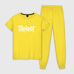 Пижама хлопковая женская SLIPKNOT НА СПИНЕ, цвет: желтый