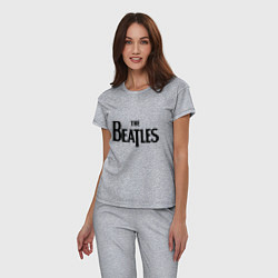 Пижама хлопковая женская The Beatles, цвет: меланж — фото 2