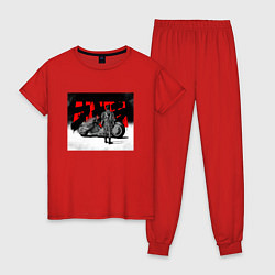 Пижама хлопковая женская AKIRA цвета красный — фото 1