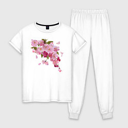 Пижама хлопковая женская Весна 2020, цвет: белый