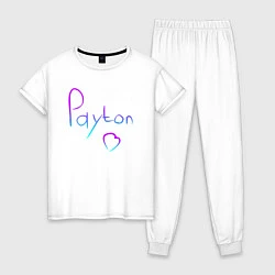 Пижама хлопковая женская PAYTON LOVE, цвет: белый