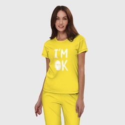 Пижама хлопковая женская IM OK, цвет: желтый — фото 2
