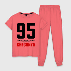 Пижама хлопковая женская 95 Chechnya, цвет: коралловый