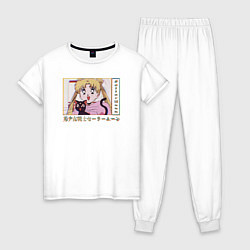 Пижама хлопковая женская Sailor Moon Usagi Tsukino Luna, цвет: белый