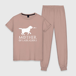 Пижама хлопковая женская Мать Лабрадоров, цвет: пыльно-розовый