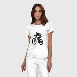 Пижама хлопковая женская Велоспорт Z, цвет: белый — фото 2