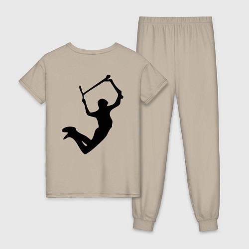 Женская пижама Самокат фристайл трюк экстрим / Миндальный – фото 2