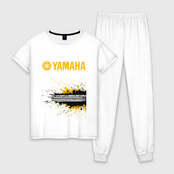 Пижама хлопковая женская YAMAHA Z, цвет: белый
