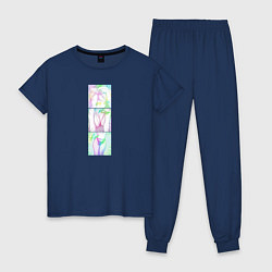 Пижама хлопковая женская Hentai, цвет: тёмно-синий