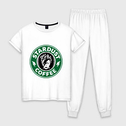 Пижама хлопковая женская Stardust coffee, цвет: белый