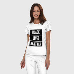 Пижама хлопковая женская Black lives matter Z, цвет: белый — фото 2