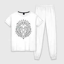 Пижама хлопковая женская Геометрический Лев, цвет: белый