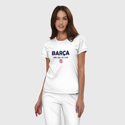 Пижама хлопковая женская FC Barcelona Barca 2022, цвет: белый — фото 2