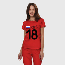 Пижама хлопковая женская RUS 18 цвета красный — фото 2