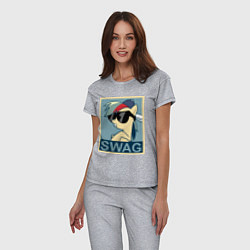 Пижама хлопковая женская Rainbow Dash swag, цвет: меланж — фото 2