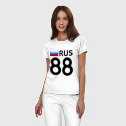 Пижама хлопковая женская RUS 88, цвет: белый — фото 2