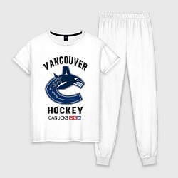 Пижама хлопковая женская VANCOUVER CANUCKS NHL, цвет: белый