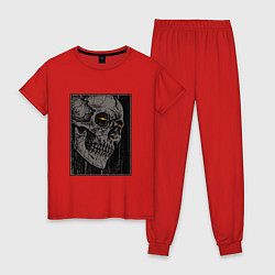 Пижама хлопковая женская Взгляд смерти, цвет: красный
