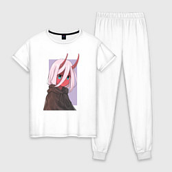 Пижама хлопковая женская Zero Two Ne1t, цвет: белый