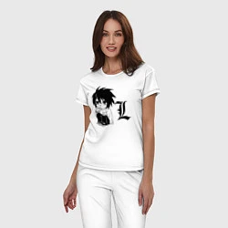 Пижама хлопковая женская Death Note, цвет: белый — фото 2