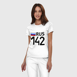 Пижама хлопковая женская RUS 142, цвет: белый — фото 2