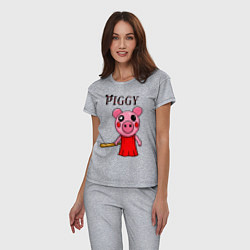 Пижама хлопковая женская ROBLOX PIGGY, цвет: меланж — фото 2