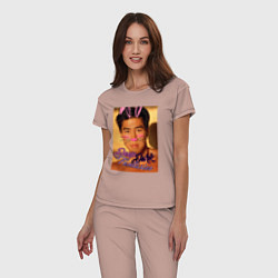 Пижама хлопковая женская Deep Dark, цвет: пыльно-розовый — фото 2