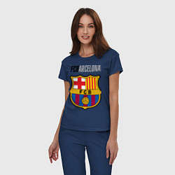 Пижама хлопковая женская Barcelona FC, цвет: тёмно-синий — фото 2