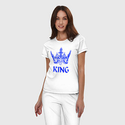 Пижама хлопковая женская KING, цвет: белый — фото 2