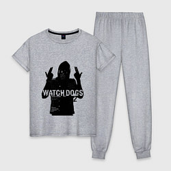 Пижама хлопковая женская Watch dogs 2 Z, цвет: меланж