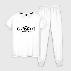 Пижама хлопковая женская Genshin Impact Logo Z, цвет: белый
