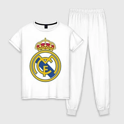 Пижама хлопковая женская Real Madrid FC, цвет: белый